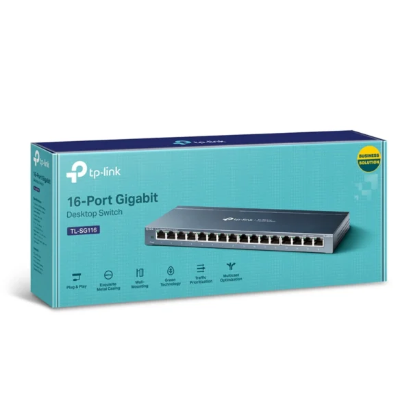 SWITCH TP-LINK 16 PORTS DESKTOP GIGABIT 10/100/1000MBPS (TL-SG116)