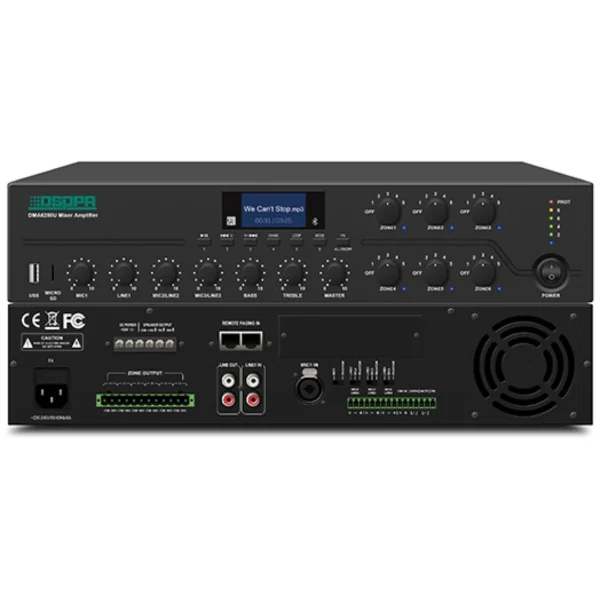 DSPPA DMA6250U 250W 6 Zones Digital Mixer Amplifier avec station de radiomessagerie à distance