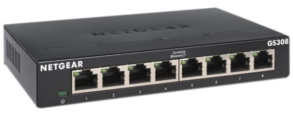 Switch NETGEAR 8 ports PoE+ 10/100/1000 Mbps NON MANAGEABLE (GS308-300UKS)