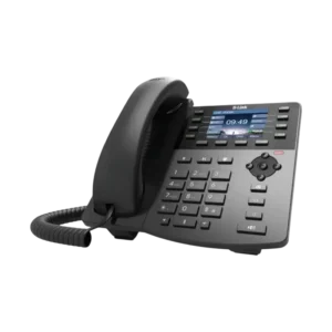 téléphone IP D-Link DPH-150GE/F5 avec écran couleur 2,8", SIP, PoE et ports Gigabit. Solution VoIP professionnelle pour entreprises et bureaux.